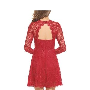Elegant red lace dress